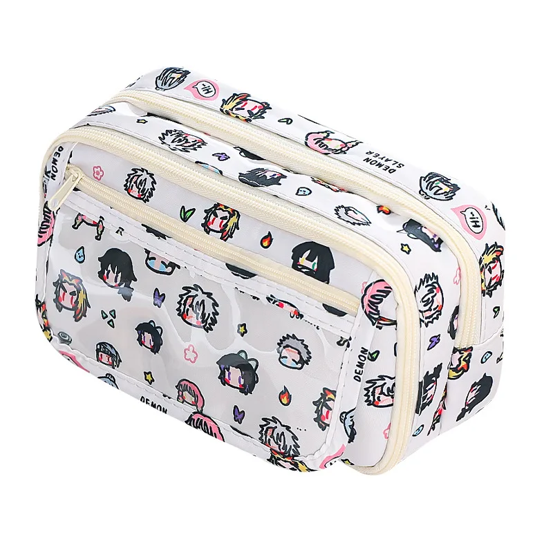 Demons Slayers Anime Ita Bag Large Capacity Pencil Bag Kawaii Stationery Holder Bag Pen Case Students School Supplies Kids Gift