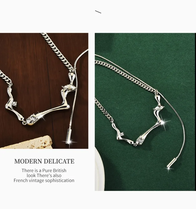 قلادة الترقوة متعددة الأغراض مناسبة لأسلوب بارد، وقلادة ألماس الحمم البركانية على شكل نجمة للنساء