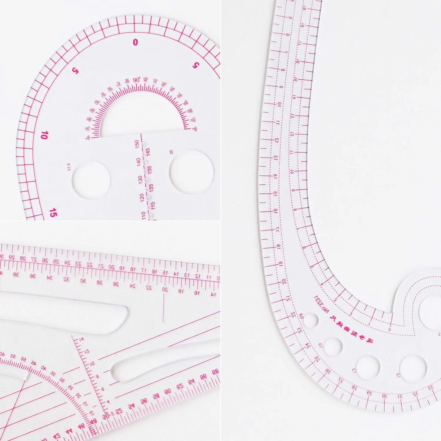 봉제 눈금자 재단사 세트, 프렌치 커브 눈금자 액세서리, 패션 패턴 디자인, 바느질 눈금자 패턴 제작 도구