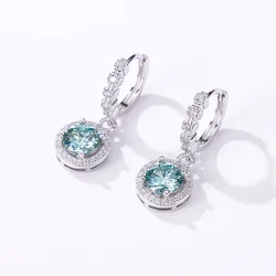 2pcs 1ct Moissanite Ear-studs Round Cut VVS D-color S925 Sterling Silver Earrings For Women Female Luxury Wedding Ear Jewelry