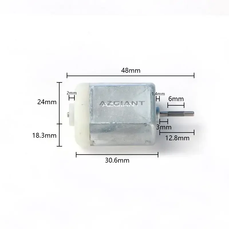 Motores FC280 de 12V, 0,08a, aproximadamente 12000 rpm, 48mm, CC, cepillo de carbón, eje moleteado hacia adelante, herramienta automática de