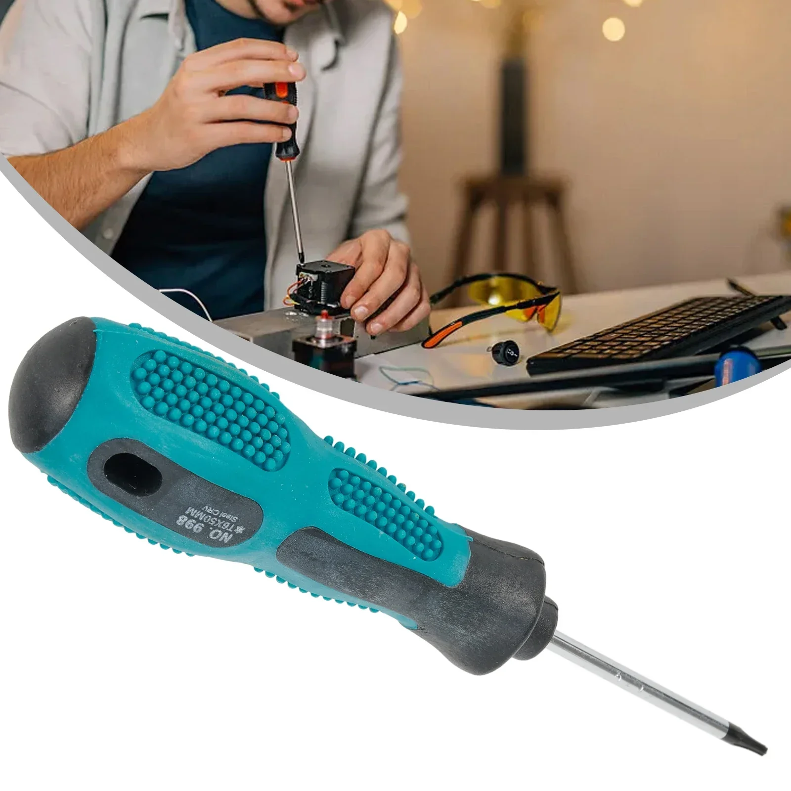 

Надежная отвертка Torx T6, 1 шт., высокопрочная насадка из хром-ванадиевой стали, противоскользящая ручка, идеально подходит для домашнего использования