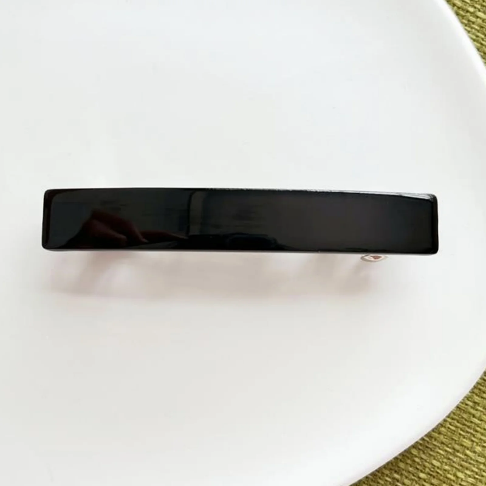 1 x französische Federklammer aus Acetat, einfacher oberer Clip, Stahlklammer, elegantes Haar-Accessoire, Metall-Haarspange, lässiges EVA – Detail 1