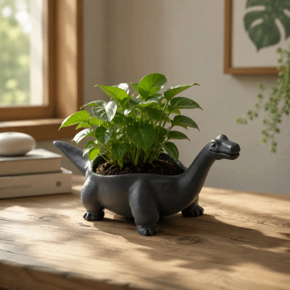 Creative 3D Printed Dinosaur Flowerpot Funny Ornaments Mini Flower Pot Desktop Decoration Plant Planting Pot Office