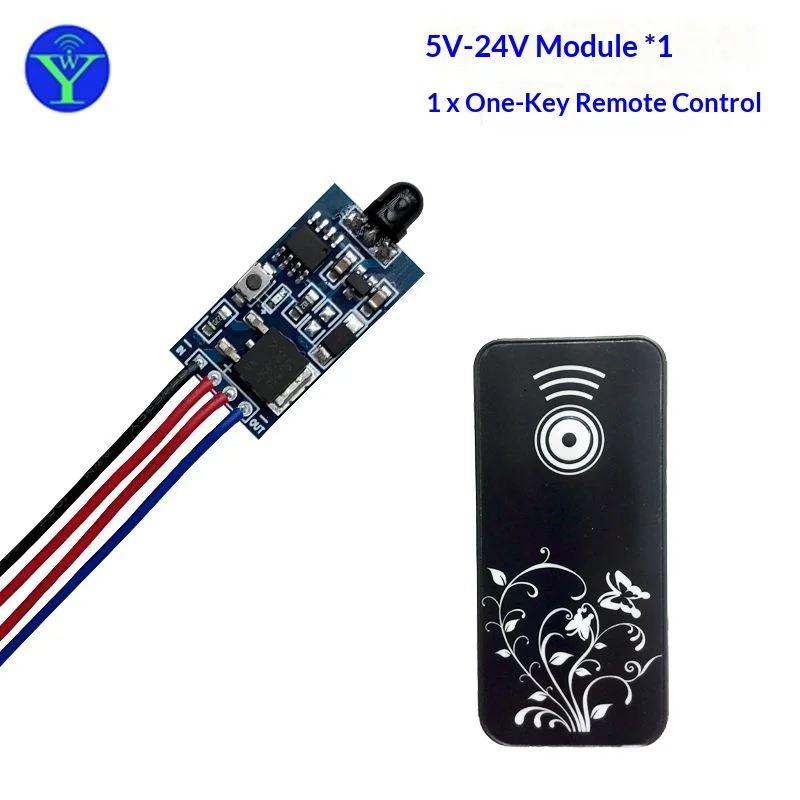 5V-24V Infrared Receiver Module With 1-Key & 3-Key Remote Control Learnable NEC Code Latching Momentary Interlock Relay Board
