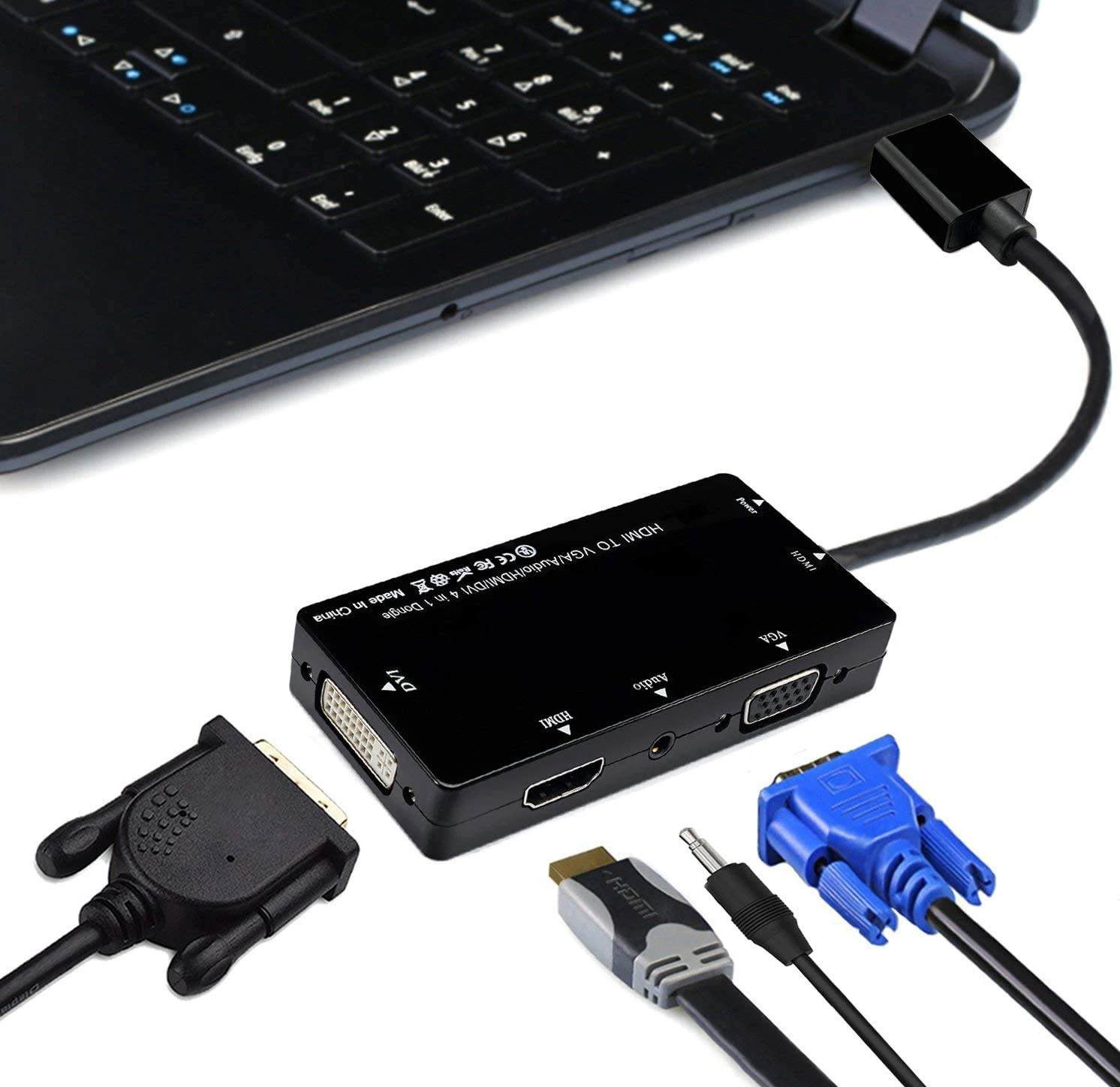 Multiport 4-In-1 Hdmi Naar Hdmi/Dvi/Vga Adapter Kabel Met Audio-Uitgang Converter