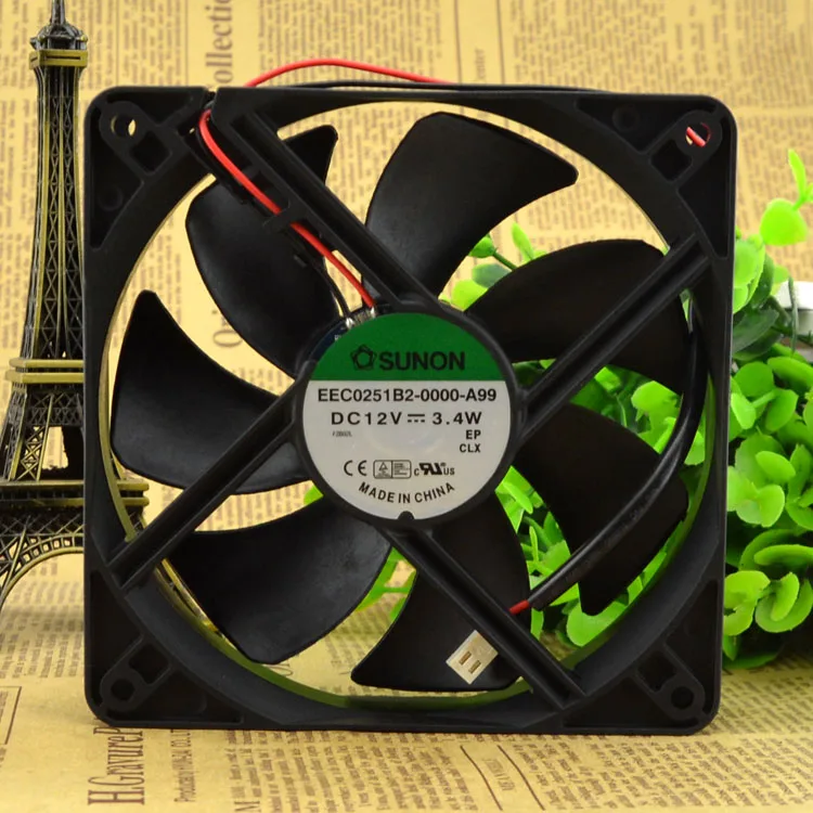 

ORIGINAL EEC0251B2-0000-A99 12V 3.4W 12CM 12025 2WIRES FAN