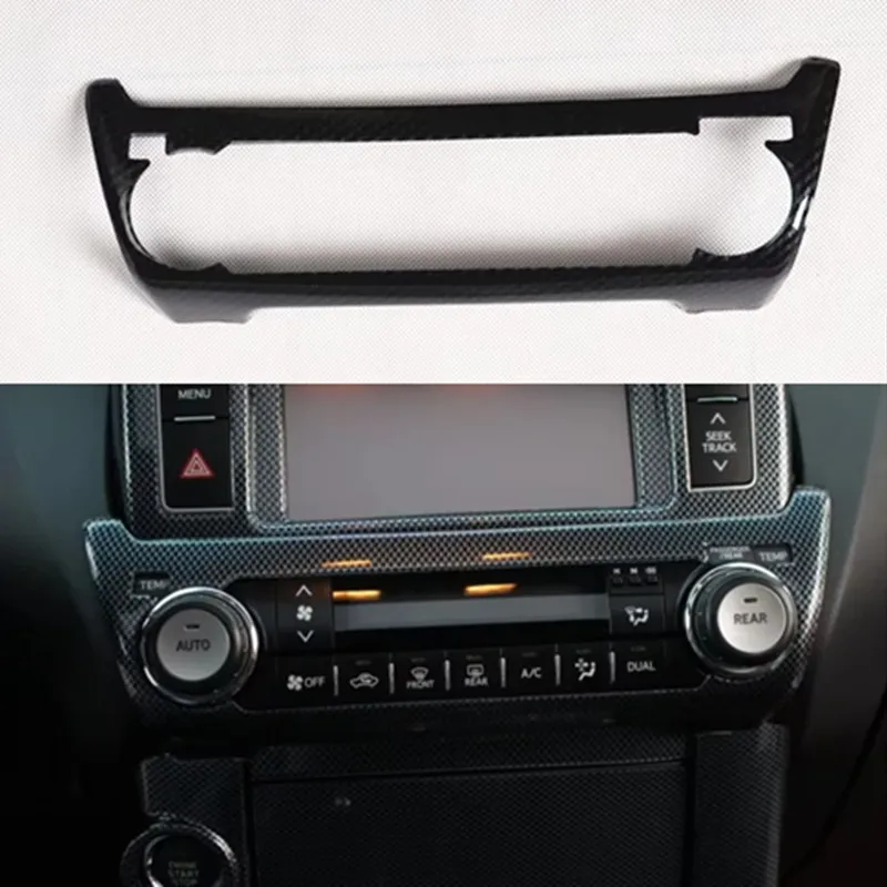 Carbon Fiber ABS Car Center Console AC Control Switch Panel Cover Trim Sticker Fit for Toyota Prado 2010-2016