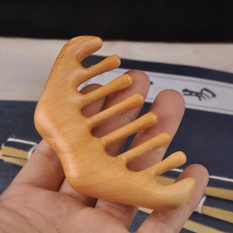 

Sandalwood massage comb, massage comb head, meridian comb, portable wooden meridian comb