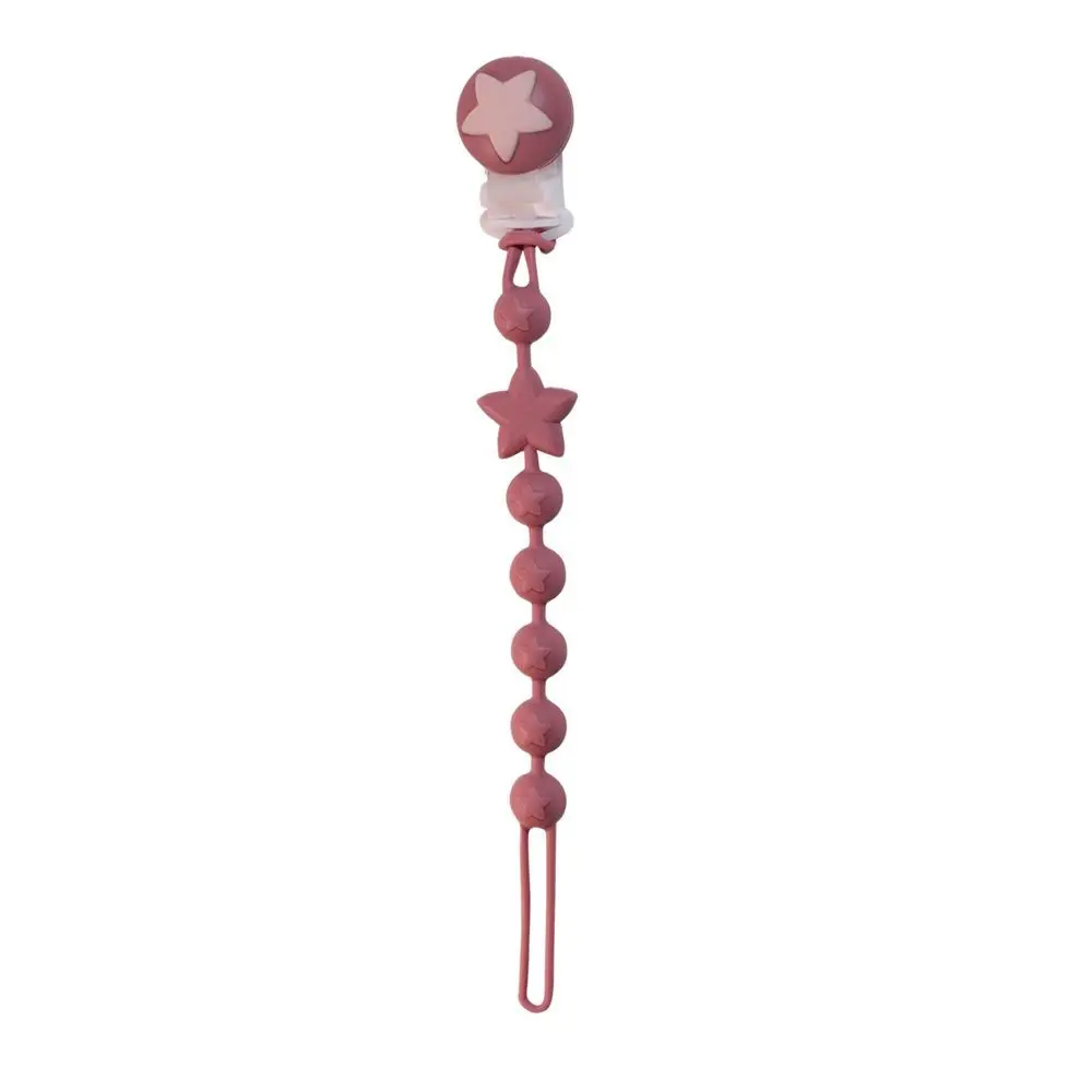 

Star Silicone Pacifier Holder Clips Teether Toys Straps Dummy Clips Soother Holder Geometric Anti-drop Nipple Holder Clips
