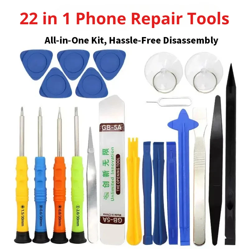 22 in 1 Mobile Phone Repair Tool Kit Screwdriver Set for iPhone Samsung DIY Disassembly Tools Multi Function Opening Repair Set
