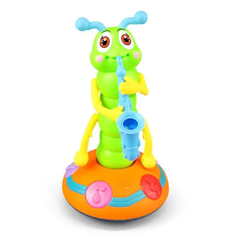 Jouets électriques-caterpillars électriques peuvent chanter danser jouer musique pour enfants Iight chenille jouer Saxophone mignon compagnon Unive