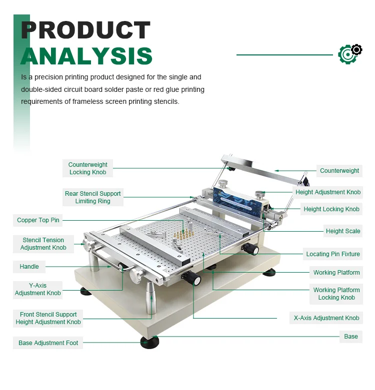 PTR-C300 Frameless PCB Printing Fixture Manual Solder Paste Stencil Applicator for SMT SMD Prototype Circuit Boards