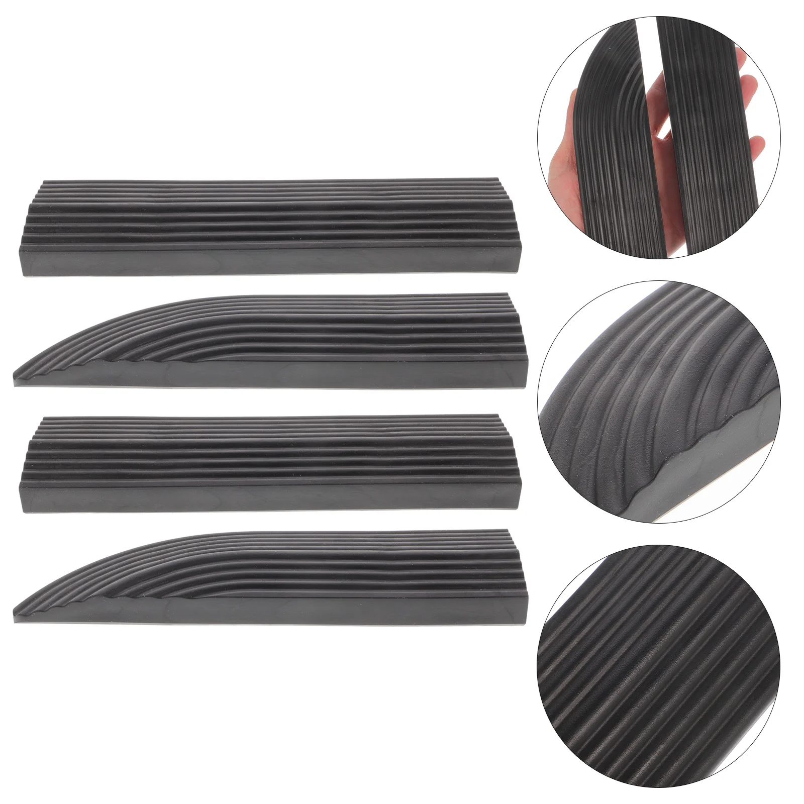 Household Indoor Sweeping Machine Threshold Strips Climbing Pad Step Slope (a Set of Black Strips) Entry Ramp Robot