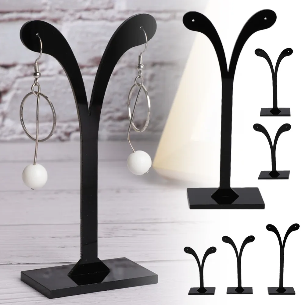 

3 шт. акриловый материал, акриловая подставка для сережек, черный цвет, M, подставка для ювелирных изделий, прочная конструкция