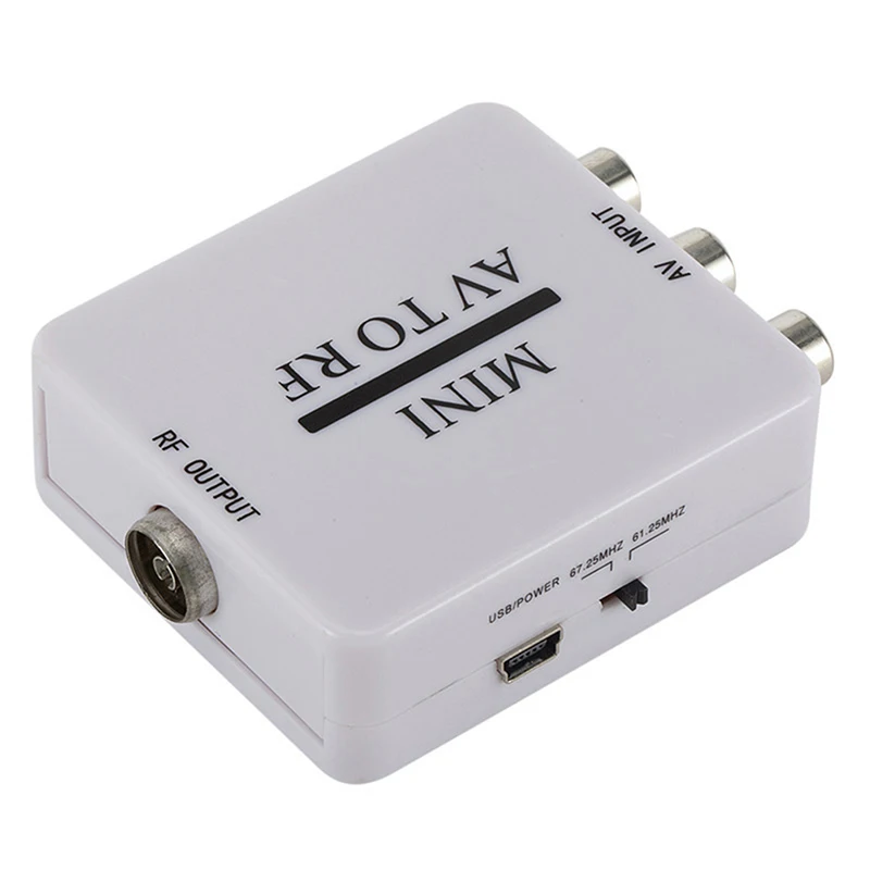 

RCA/Composite A/V To RF/Coax/Coaxial Converter RF Modulator AV 2 COAX Adapter