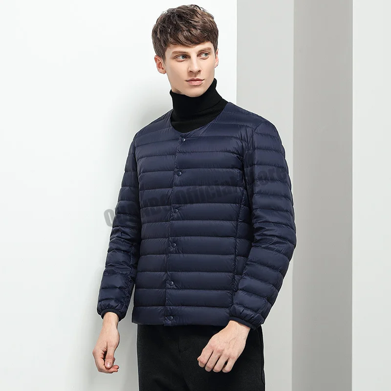 O-neck Variable V-neck Men Liner Down Jacket 2022 New Spring Male Lightweight Packable Puffer Keep Warm Casual Coats