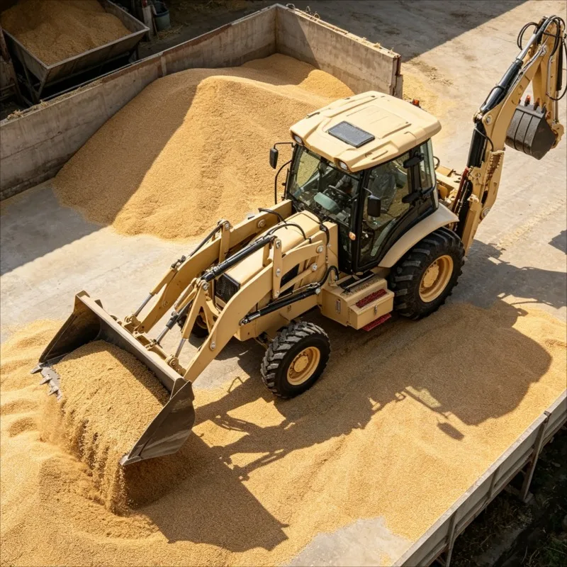 Customized All in One Wheel Loader Backhoe Front Hoe Rear Bucket For Excavation And Loading Industrial Mini