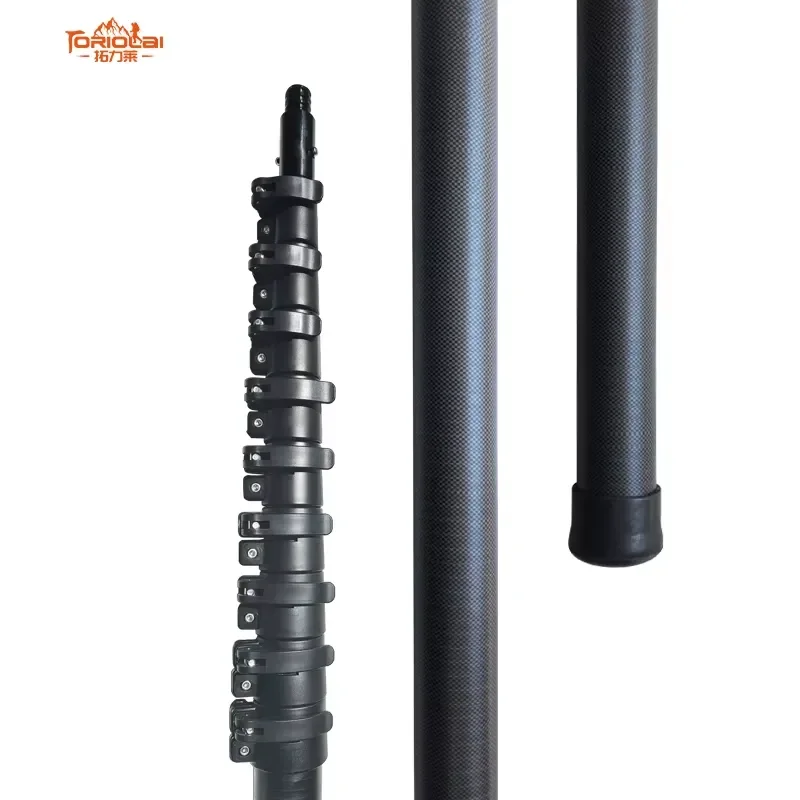 TLL OEM Custom No Flex UD Carbon Fiber Telescopic Pole Adjustable Length for Solar Panel Cleaning High Altitude Facility Care