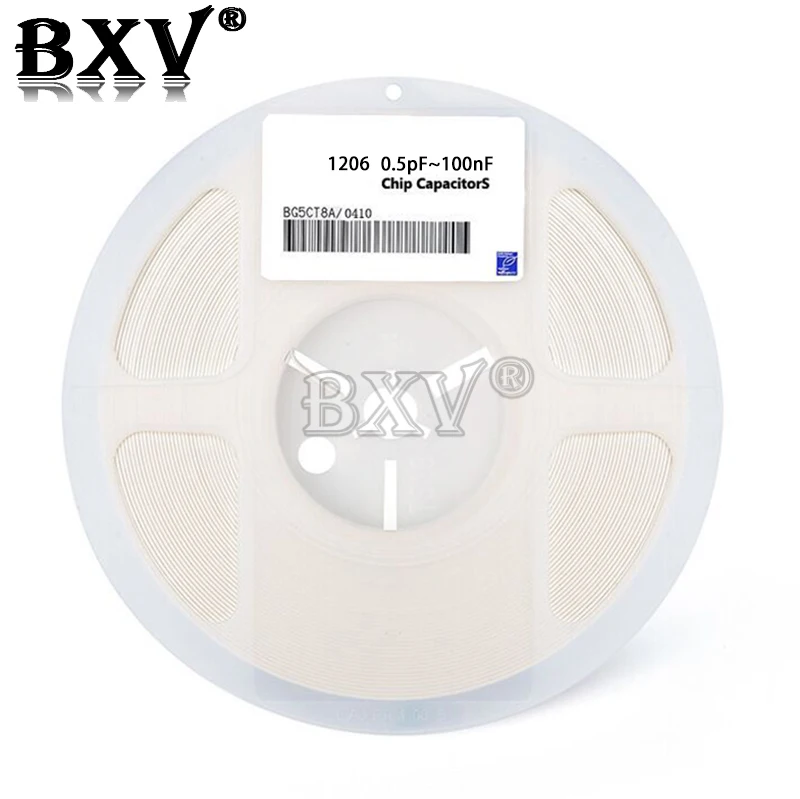 1reel 4000pcs 1206 50V SMD Thick Film Chip Multilayer Ceramic Capacitor 0.5pF-100uF 10NF 100NF 1UF 2.2UF 4.7UF 10UF 1PF