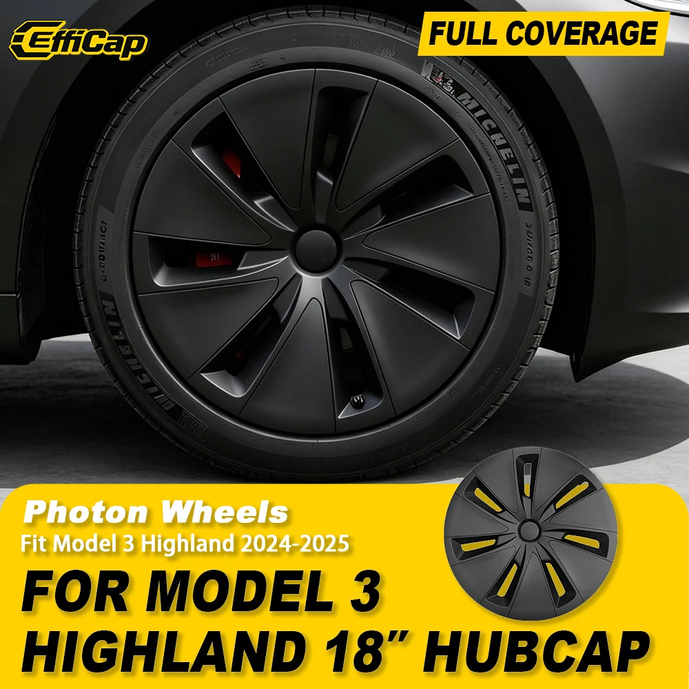 4PCS Wheel Cap Car for Tesla Model 3 18 Inch Highland 2024-2025 Performance Photon Wheel Cover Full Rim Accessories HubCap