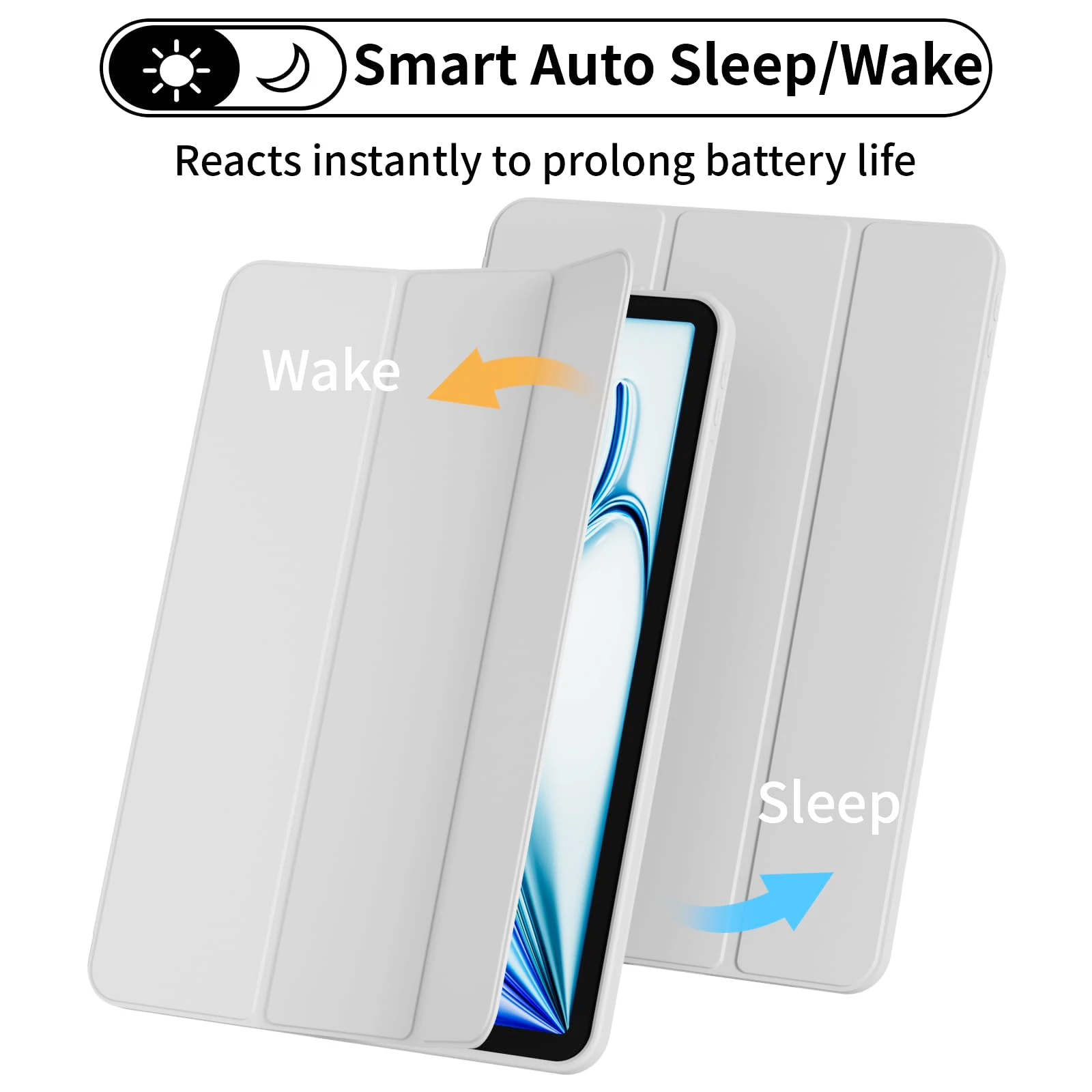 Für Apple iPad Air Pro Mini 5 6 7 8 9 10 11 A16 M2 M3 6. 7. 8. 9. 10. 11. Generation 7.9 8.3 10.2 10.5 10.9 11 Flip Smart Cover – Detail 1