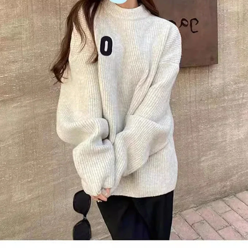 Loose Knit Sweater For Women In Autumn and Winter, Paired With 2024 New Winter Clothing, High-End And Thick Top