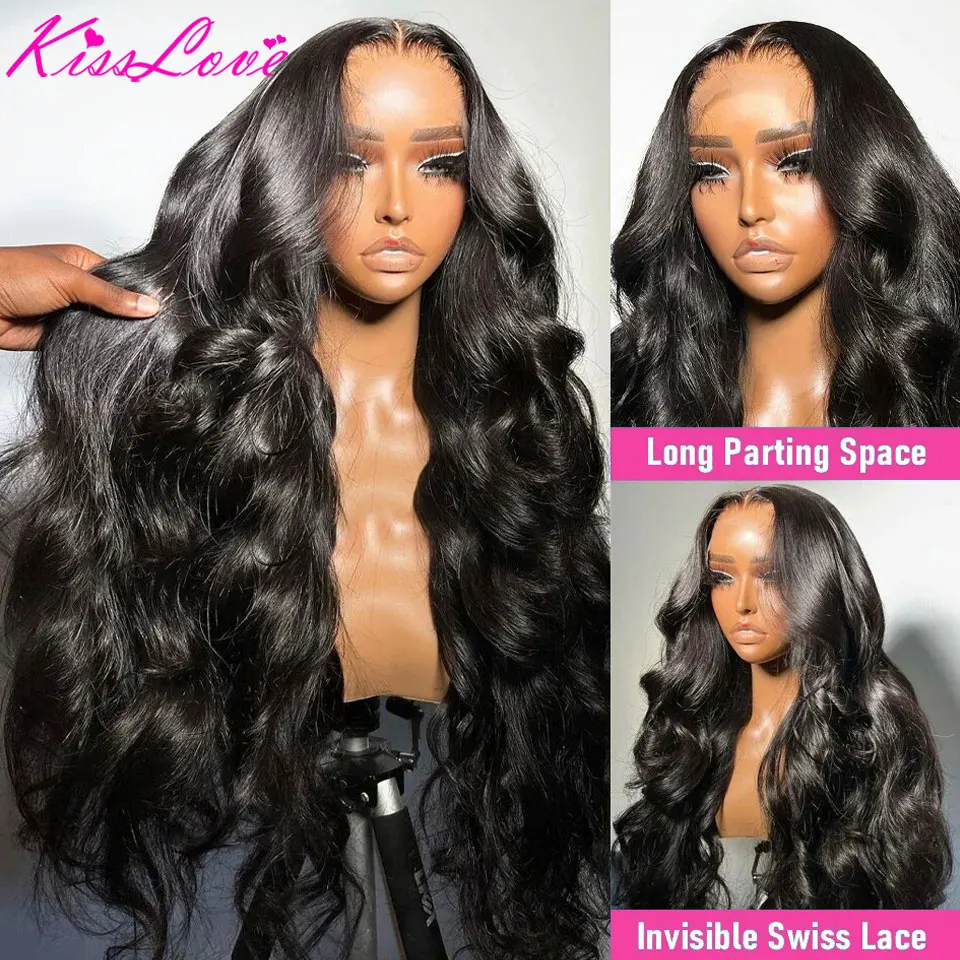 360 Lace Frontal Wigs Full Lace Human Hair Wigs for Black Women Preplucked Bleached Knots Body Wave Brazilian Remy Hair KissLove