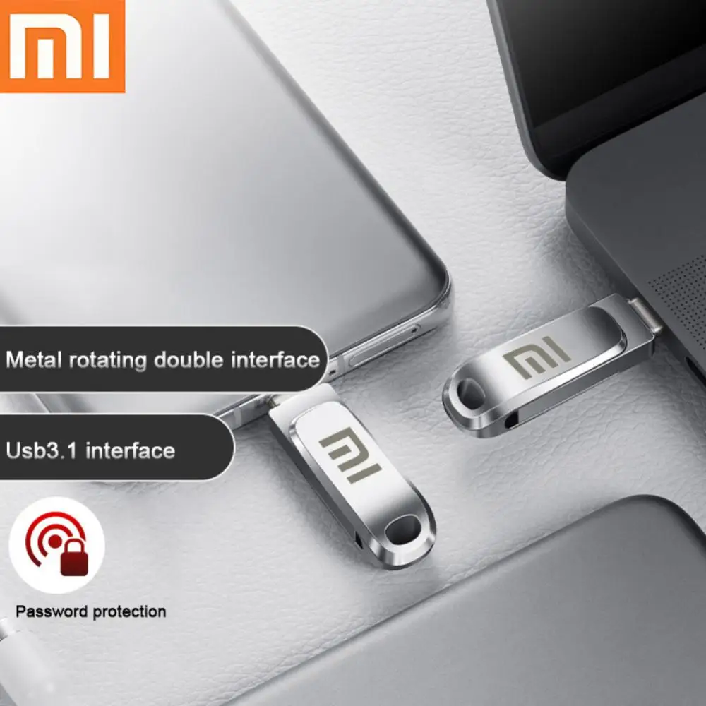 Xiaomi-Pendrive OTG tipo C para teléfono inteligente y PC, Mini memoria Usb de Metal de 512GB, 128GB, 3,0 GB, 1TB, 2TB