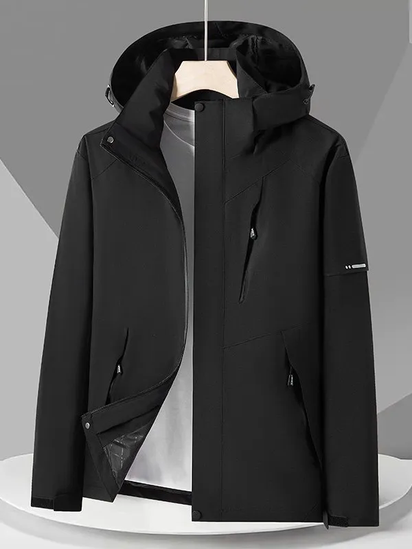 

Vancl Men's Outdoor Jaet Spring Summer New Arrival Color Blo Tee-Proof Loose Fit Long Sve Hooded Mid-Length Coat