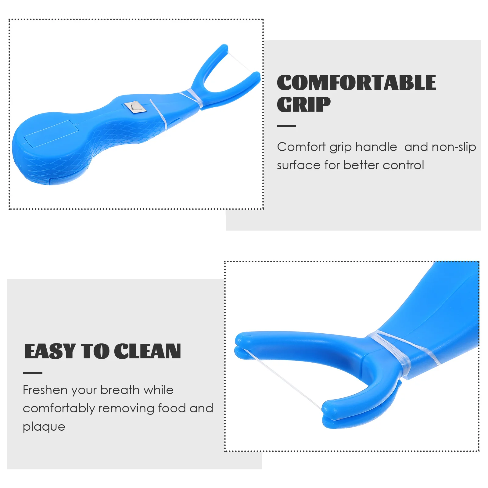 

Set of Plastic Dental Floss Stick with 2 pcs Dental Floss Nylon Wire Portable Teeth Care Cleaner Cleaning Tools Set (Blue)