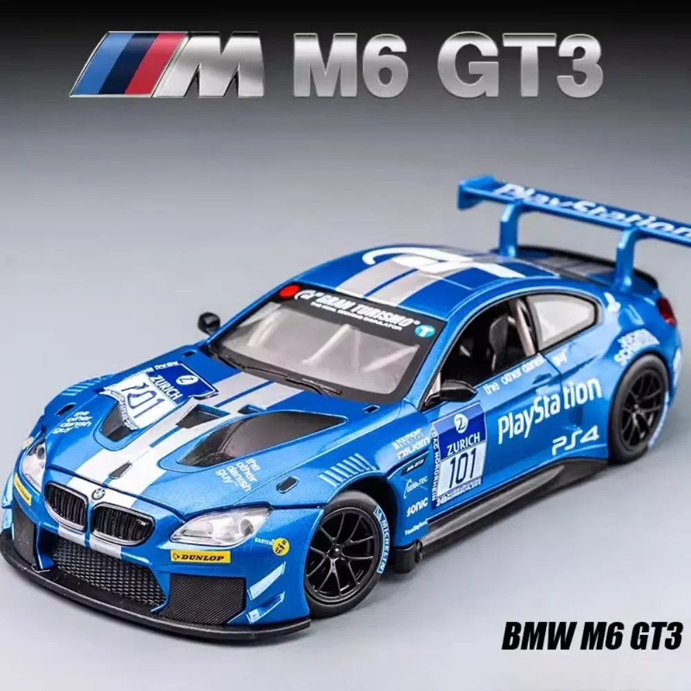 

CCA 1/32 масштаб BMW M6 GT3 модель автомобиля игрушка литая из металлического сплава модели гоночных спортивных автомобилей имитация звука фотоколлекционные подарки