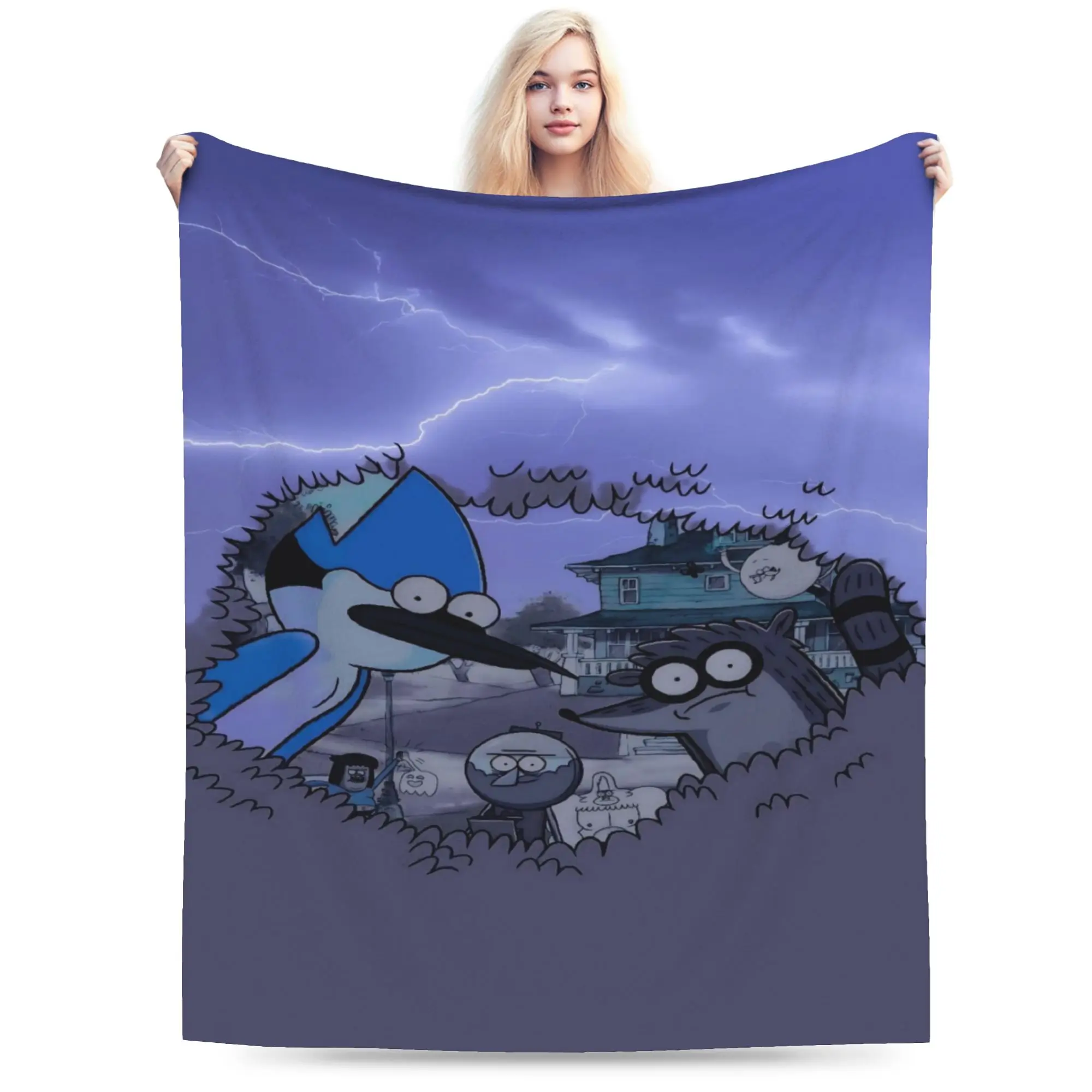 Cozy Mordecais And Rigbys Blanket Stuff Room Decorative  Throws And Blankets Soft Flannel for Office