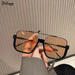 2024 New Vintage Oversized Sunglasses Fashion Men Women Square Shades Eyewear Trendy Ins Popular Brand Design UV400 Sun Glasses