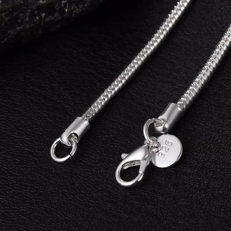 45-60cm 925 Sterling Silver Solid Snake Chain Necklace