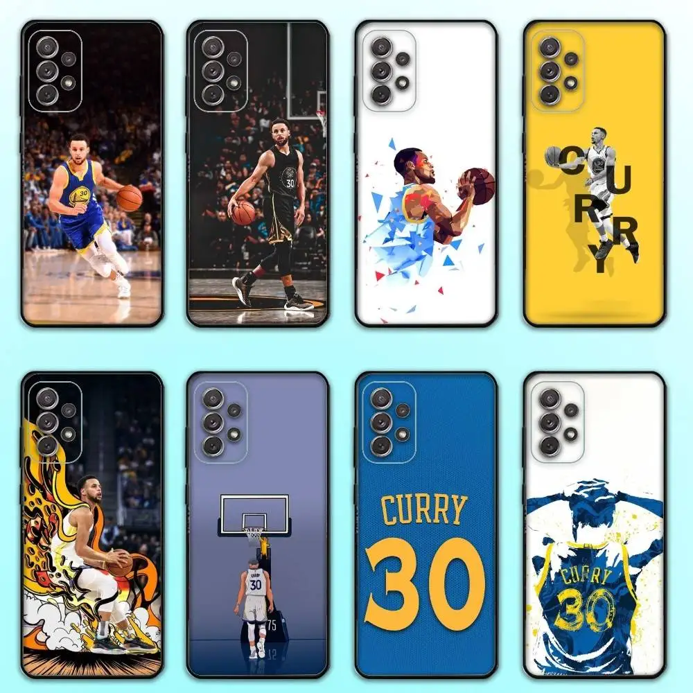 حافظة هاتف S-Stephen C-Curry لهاتف سامسونج S25، S24، S21، S22، S23، S30، Ultra، S20، Plus، Fe، Lite، Note، 10,9,5G غطاء أسود