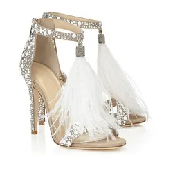 Women Sandals Summer Ladies Round Toe Sequined Cloth 11.5CM Thin High heels Slip On ZIP Rhinestones Bling women shoes size 35-42