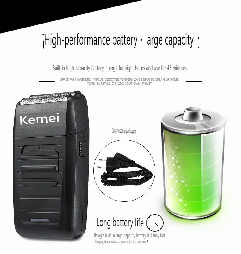 Kemei-cortadora de pelo profesional para hombre, máquina de afeitar eléctrica, KM-2299, KM-1102, KM-2024