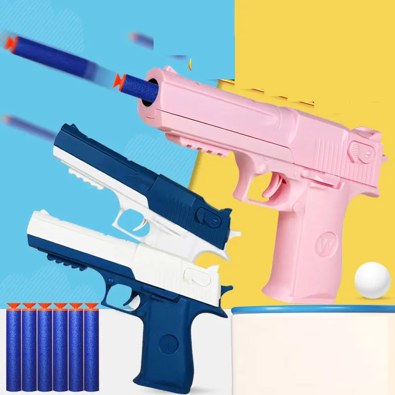 Pistolets jouets, pistolet aigle du désert, pistolet manuel, jouet en mousse, fléchettes, modèle de tir, lanceur pour garçons et filles, jeux de plein air