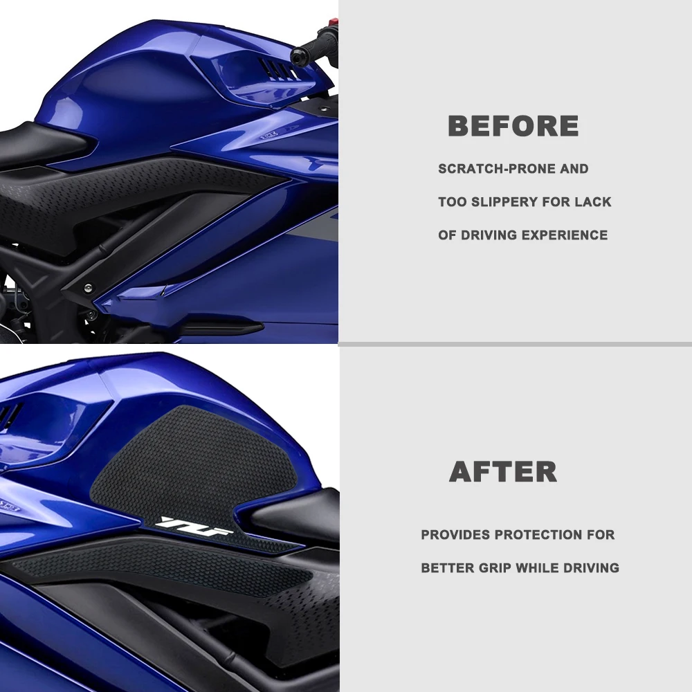 NEW For Yamaha YZF R3 2019 2020 2021 R25 Motorcycle Tank Traction Pad Side Gas Knee Grip Protective Sticker Protector