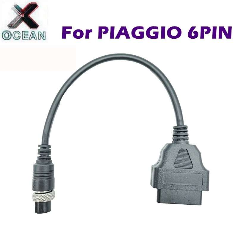 OBD2 Extention Cable for PGO 6pin Motorcycle Cable for PIAGGIO 6PIN Female Connector to 6PIN Motorbike Detector Convert Adapter