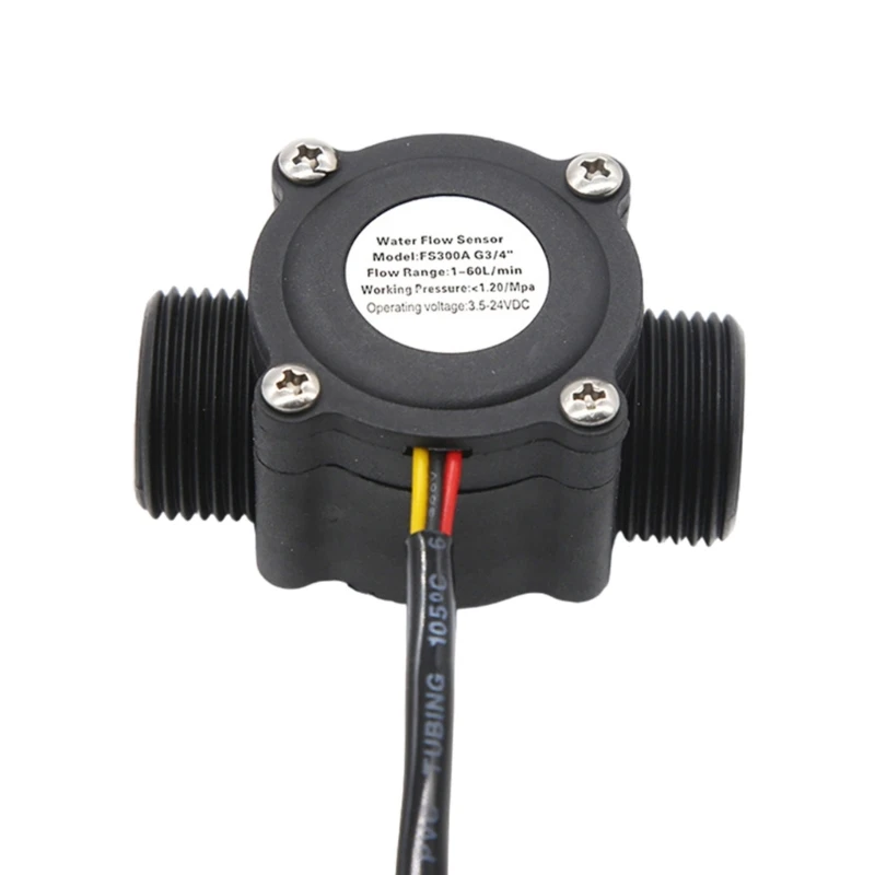 ipiip 3/4 ''ホール効果液体水流センサー流量計カウンターメーター水流センサー 3.5V-24V 2-60L/分