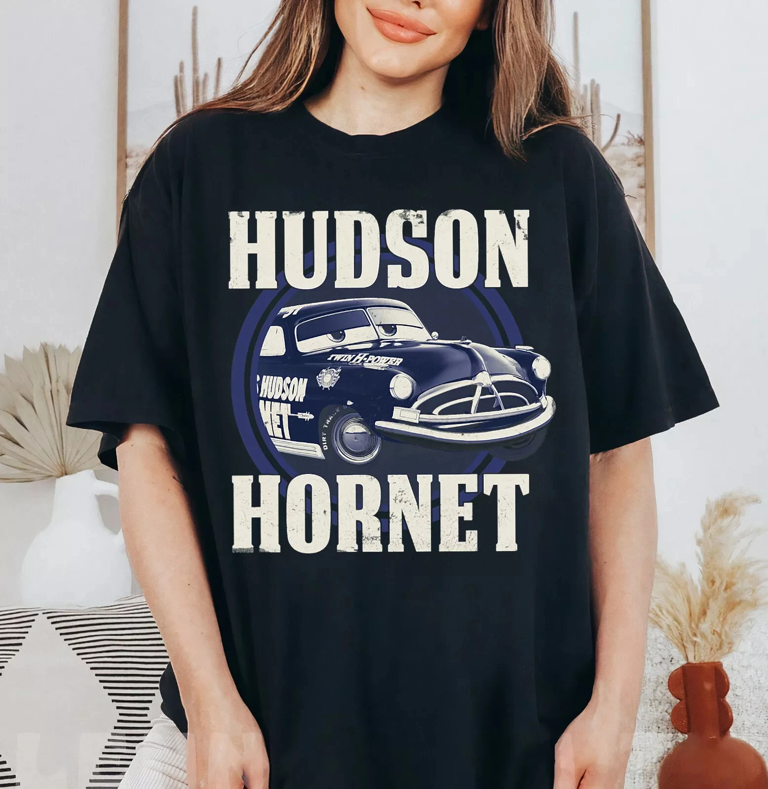 

Disney Pixar Cars Hudson Hornet Badge Shirt Unisex Adult Shirt Kids T-Shirt Pure cotton fashion street women t shirt