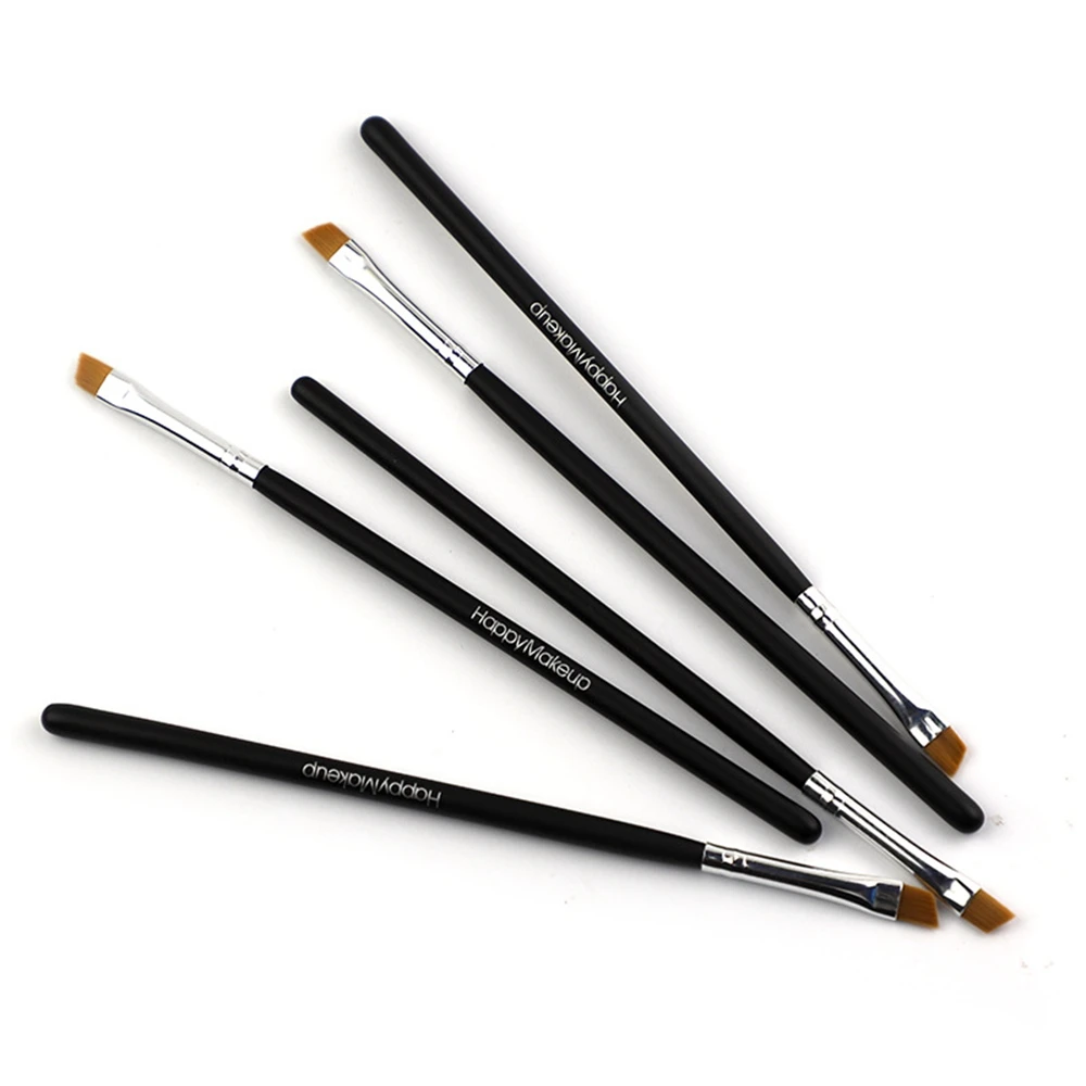 Makeup 5Pcs/set Black Eyebrow Inclined Flat Angled Brush Eyeliner Eyeshadow Eye Brow Makeup Tool Professional Women Cosmetic