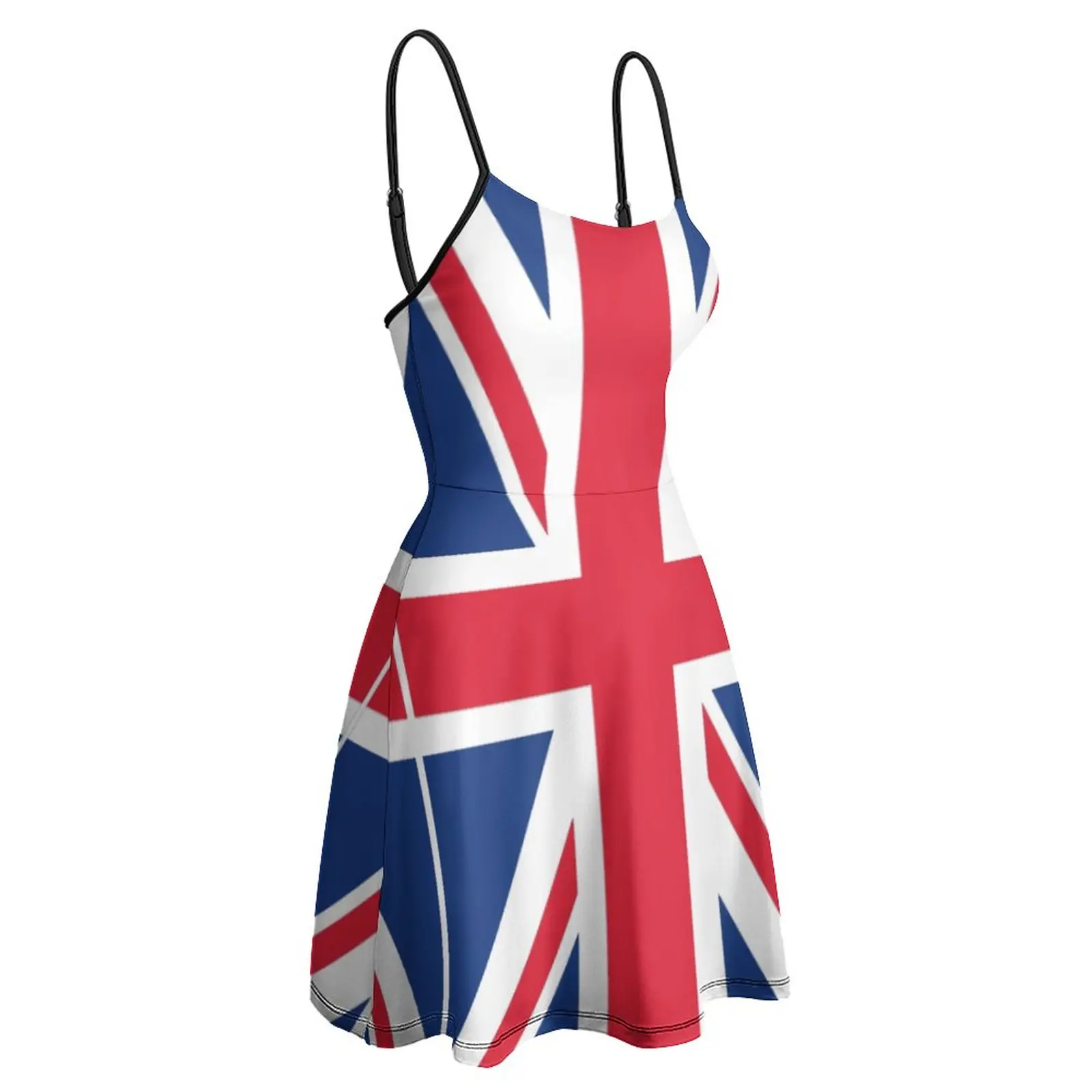 Exotic  Woman's Dress Strappy Dress British Flag Union Jack Women's Sling Dress Creative Cocktails