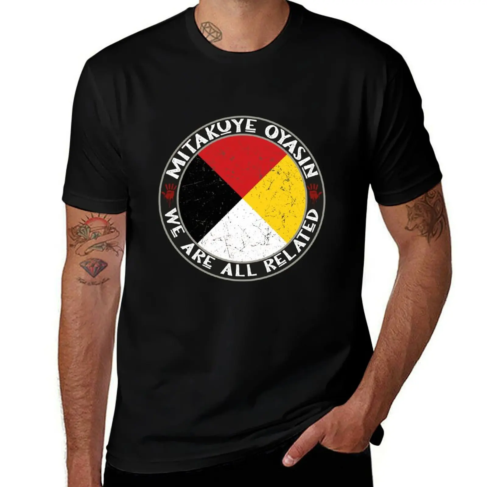 

Native American Medicine Wheel MMIW - Mitakuye Oyasin T-Shirt Worker Basic Short Sleeve Tee