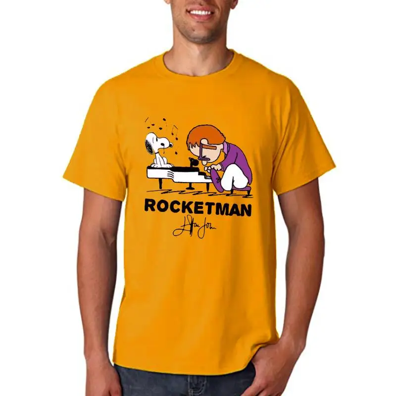 T-Shirt For Men Rocketman Signature Men T-Shirt Dark Heather Cotton S-6Xl Streetwear Shirt