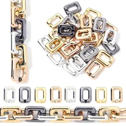 10pcs/Lot Acrylic Chain Buckle Plated Square Link Chain Connector For Jewelry Making Bag Chain Keychain Phone Chain Accessory