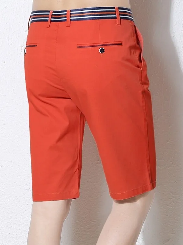 

Новинка лета 2029, мужские деловые повседневные прямые брюки с пятью точками, однотонный хлопковый костюм, молодежный костюм среднего возраста