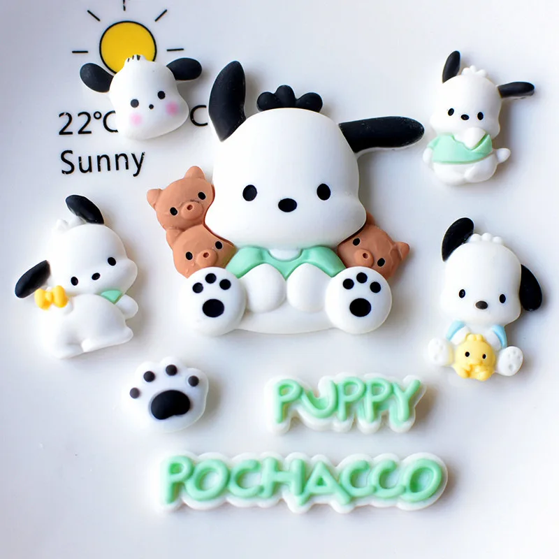 

Милые мультяшные ПВХ-шармы Sanrio Pochacco для обуви, съемные пряжки для сабо, аксессуары для садовых туфель, подарок для девочек и женщин